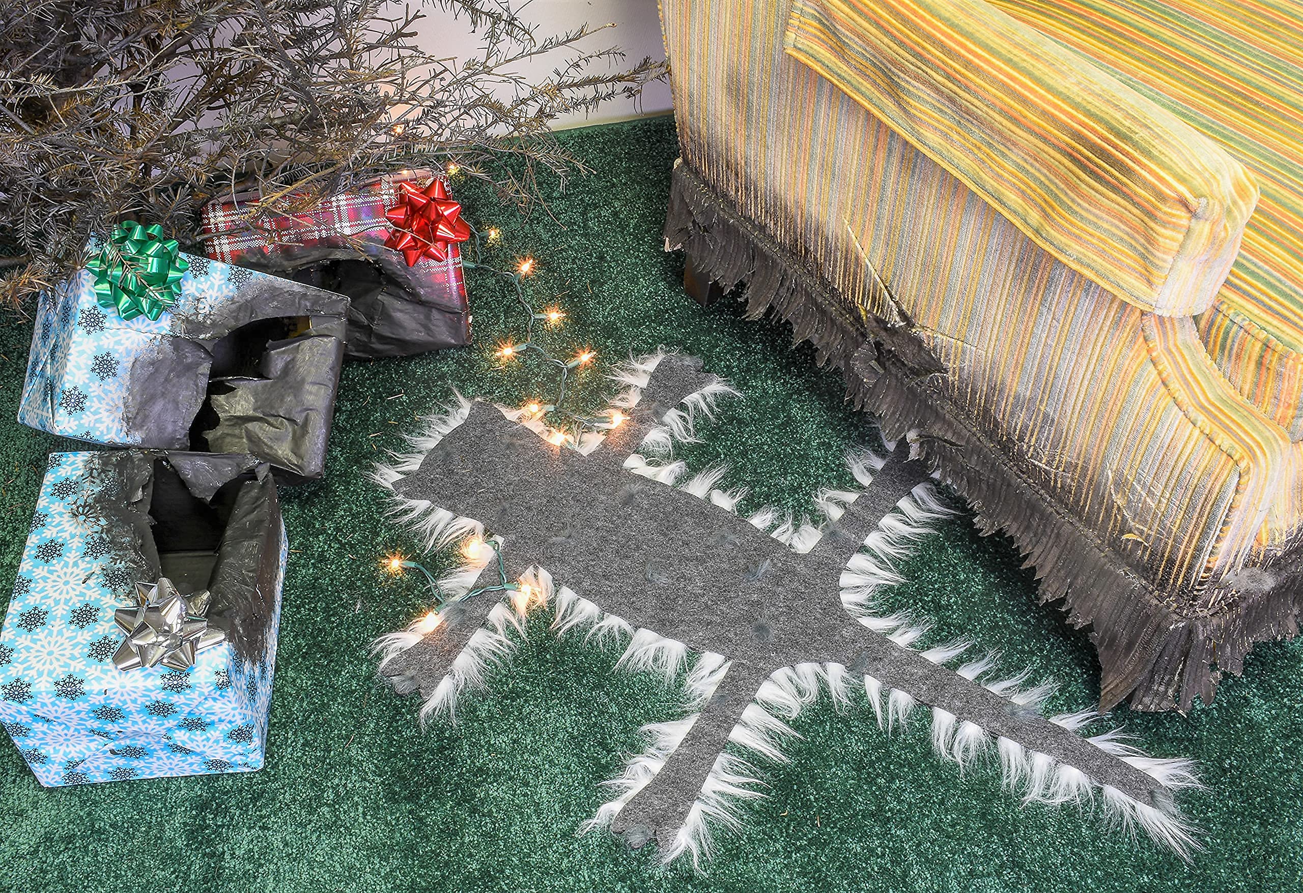 Foto 2 | Alfombra Navideña Tree Buddees Con Iluminación Led Con Forma De Gato Frito Con Luces - Venta Internacional.