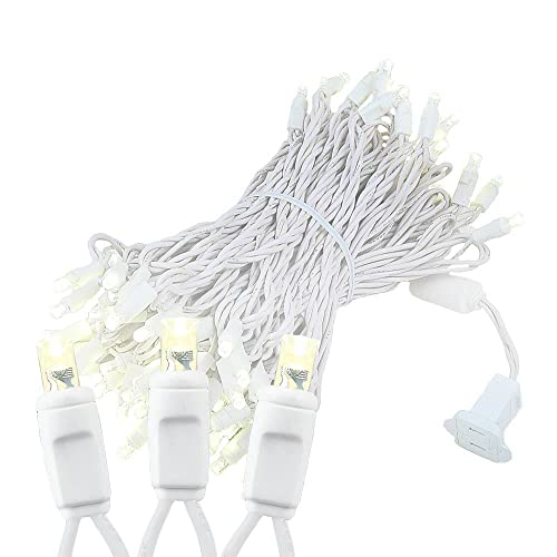 Luces Navideñas Novedosas, 100 Led, Blanco Cálido, 50 Pies - Venta Internacional.