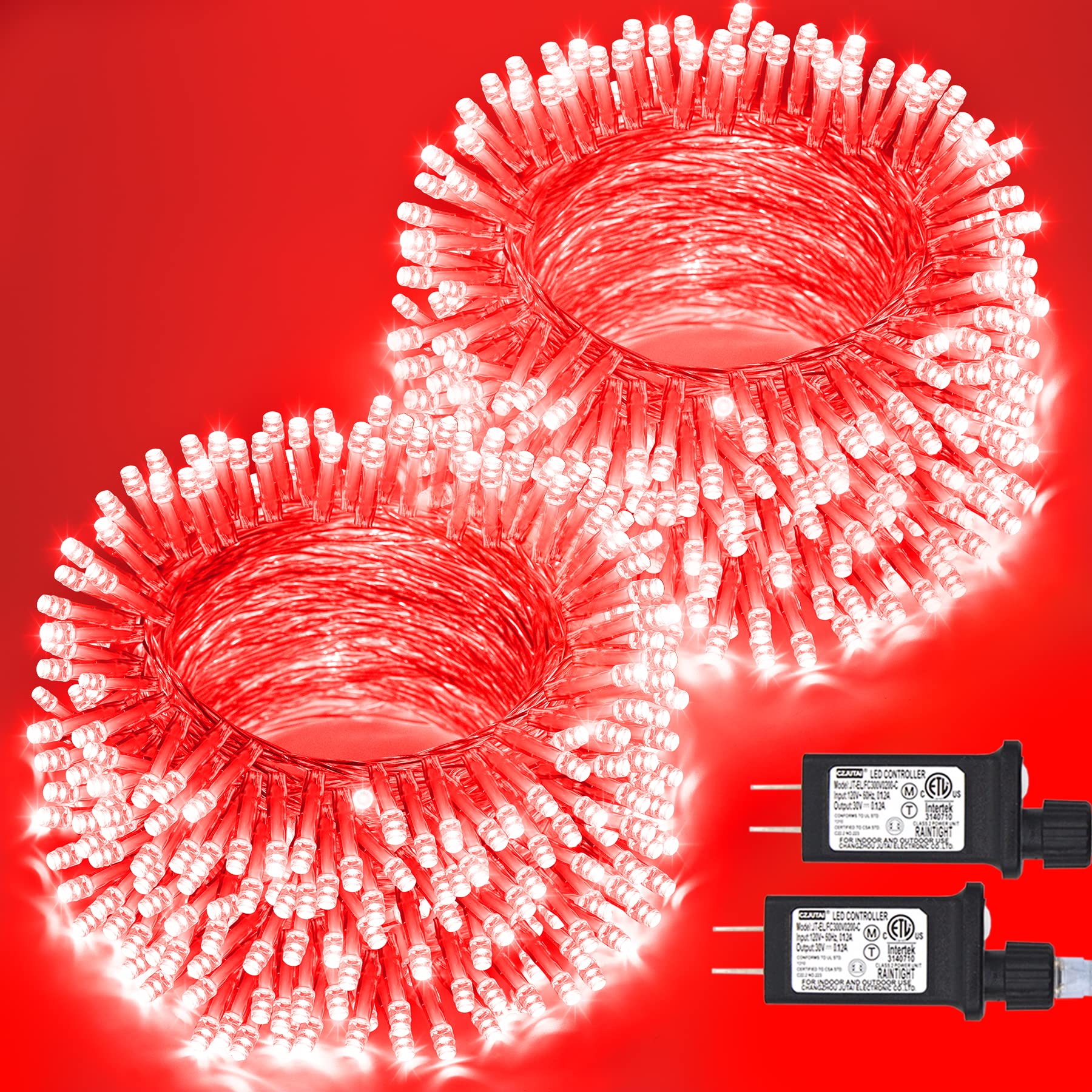 Luces Navideñas Jmexsuss 100 Led Rojas, 10 M, Paquete De 2 - Venta Internacional.