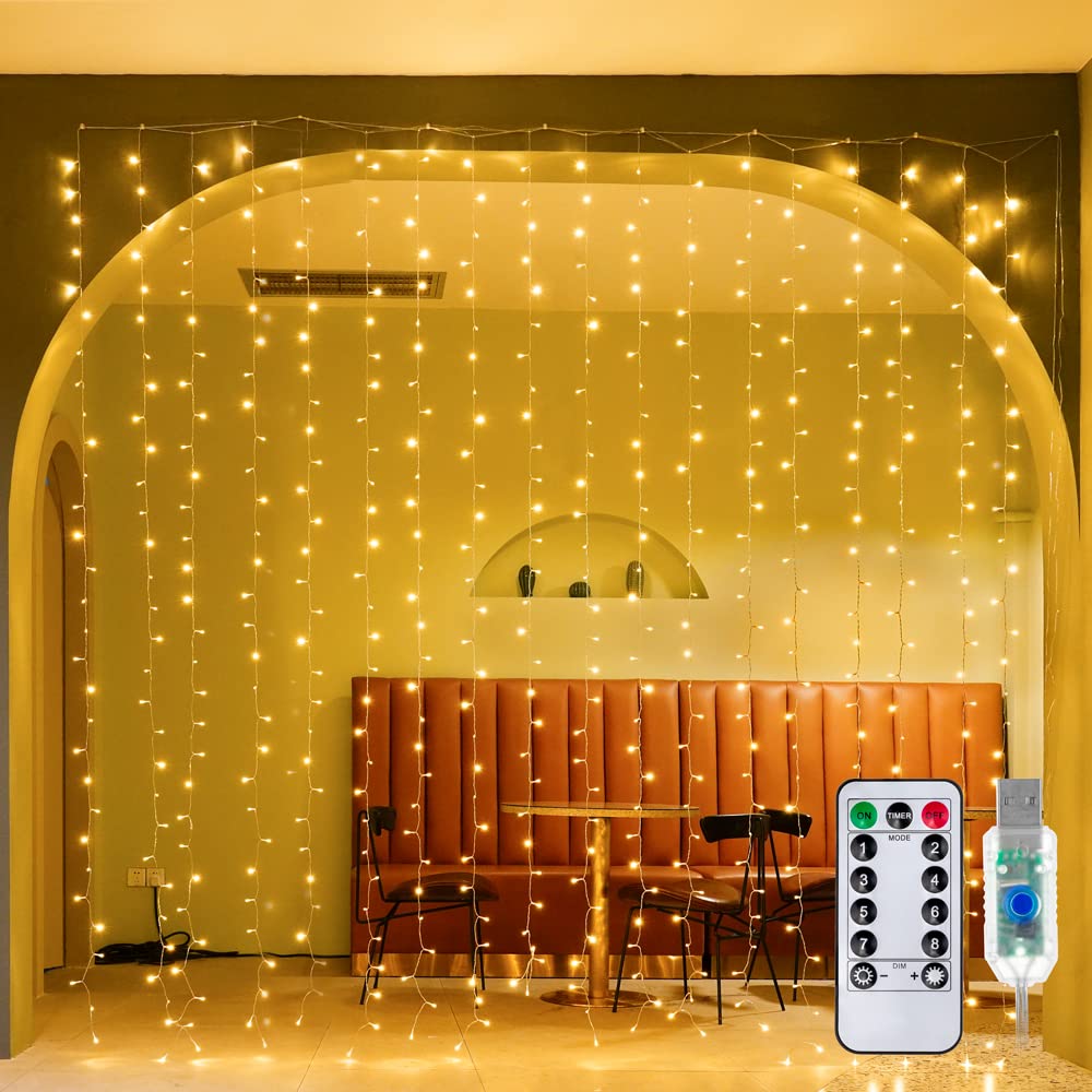 Foto 2 pulgar | Luces De Cortina Ollny Christmas 300 Led De 3 X 3 M Para Exteriores - Venta Internacional.