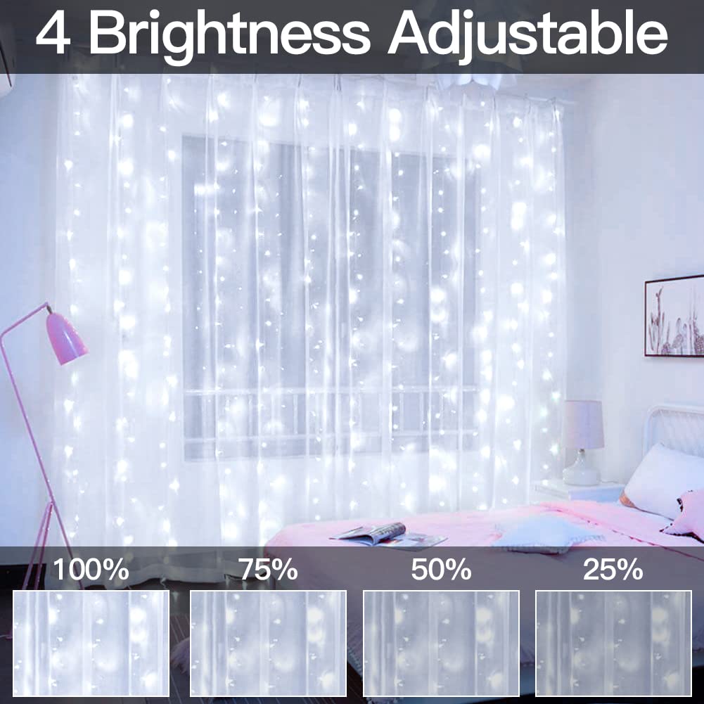 Foto 6 | Luces De Cortina Ollny Christmas, 300 Led, 3 X 3 M, Para Exteriores, Color Blanco - Venta Internacional.