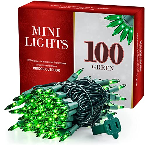 Foto 2 pulgar | Juego De 100 Luces Navideñas Verdes Incandescentes De 22,8 Pies - Venta Internacional.