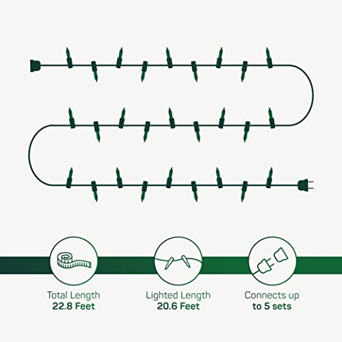 Foto 8 pulgar | Juego De 100 Luces Navideñas Verdes Incandescentes De 22,8 Pies - Venta Internacional.