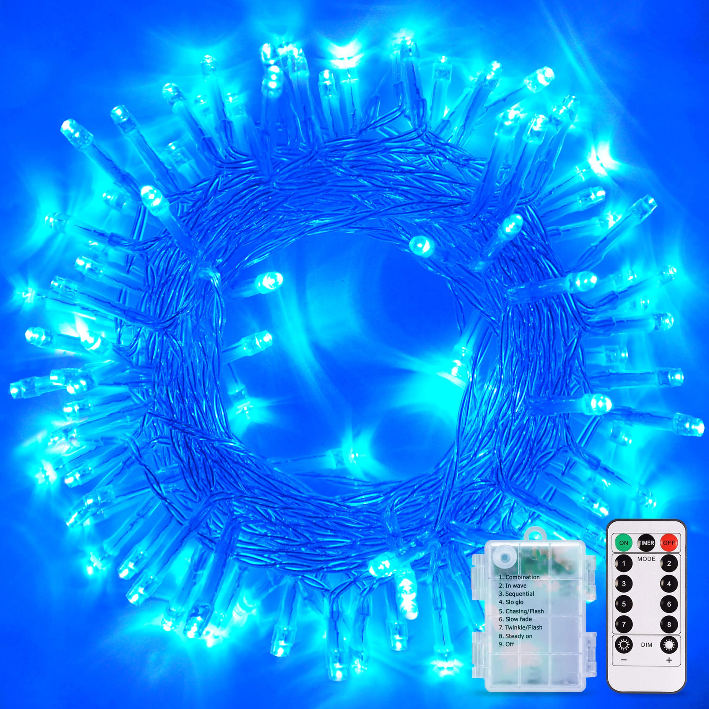 Foto 2 pulgar | Luces Para Árbol De Navidad Jmexsuss, 10 M, 100 Led, Azul, Batería Operativa - Venta Internacional.