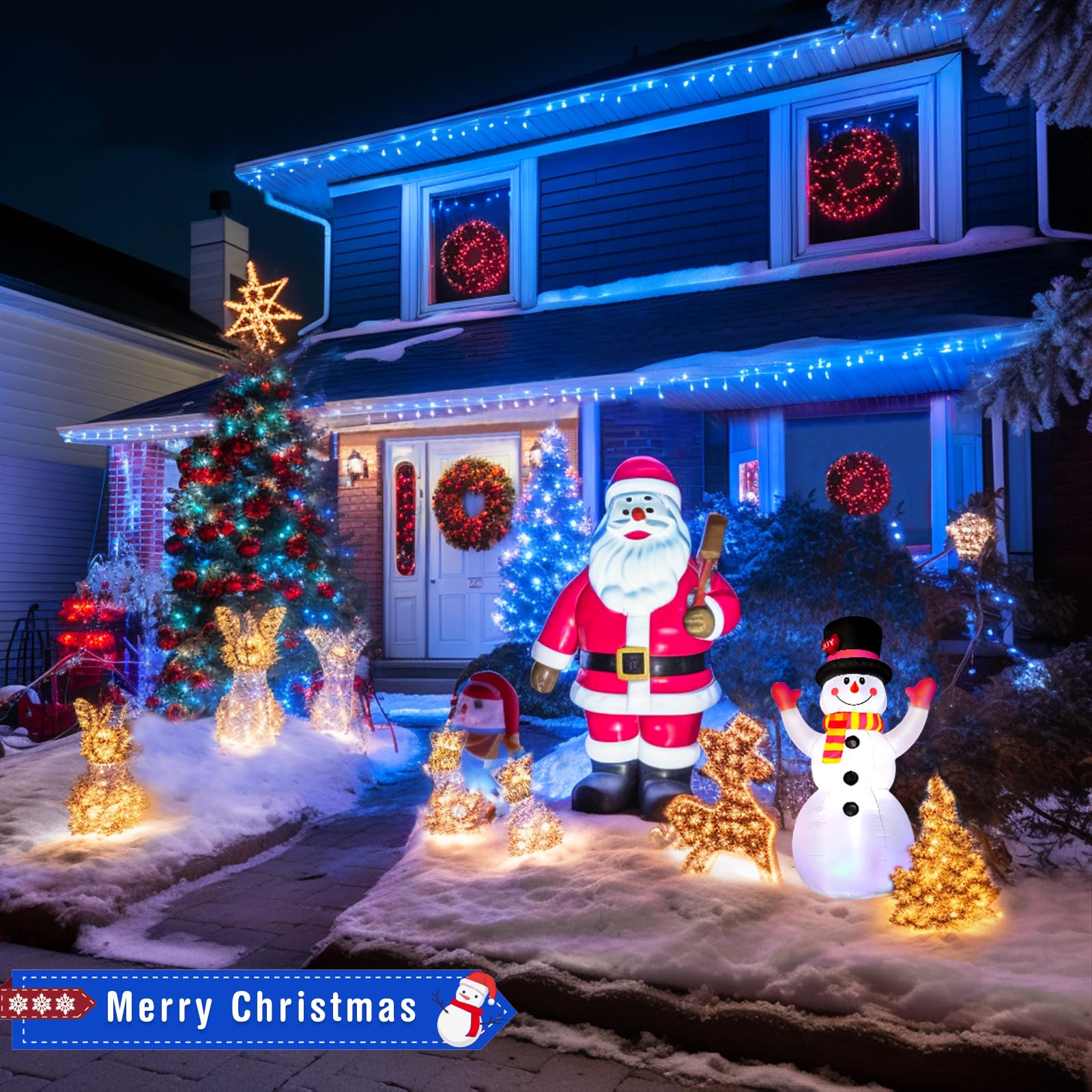 Foto 7 pulgar | Luces Para Árbol De Navidad Jmexsuss, 10 M, 100 Led, Azul, Batería Operativa - Venta Internacional.