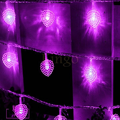 Foto 3 pulgar | Cortina Led Lainin, 96 Led, 18p, Con Forma De Corazón, Color Morado - Venta Internacional.