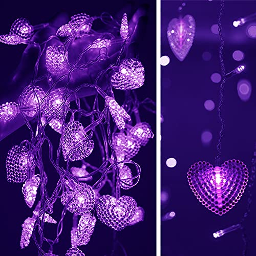 Foto 4 pulgar | Cortina Led Lainin, 96 Led, 18p, Con Forma De Corazón, Color Morado - Venta Internacional.