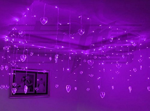 Foto 5 pulgar | Cortina Led Lainin, 96 Led, 18p, Con Forma De Corazón, Color Morado - Venta Internacional.