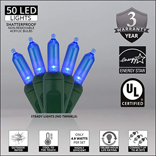 Foto 3 pulgar | Luces Para Árbol De Navidad, Iluminación Wintergreen, 50 T5, Led Azul - Venta Internacional.