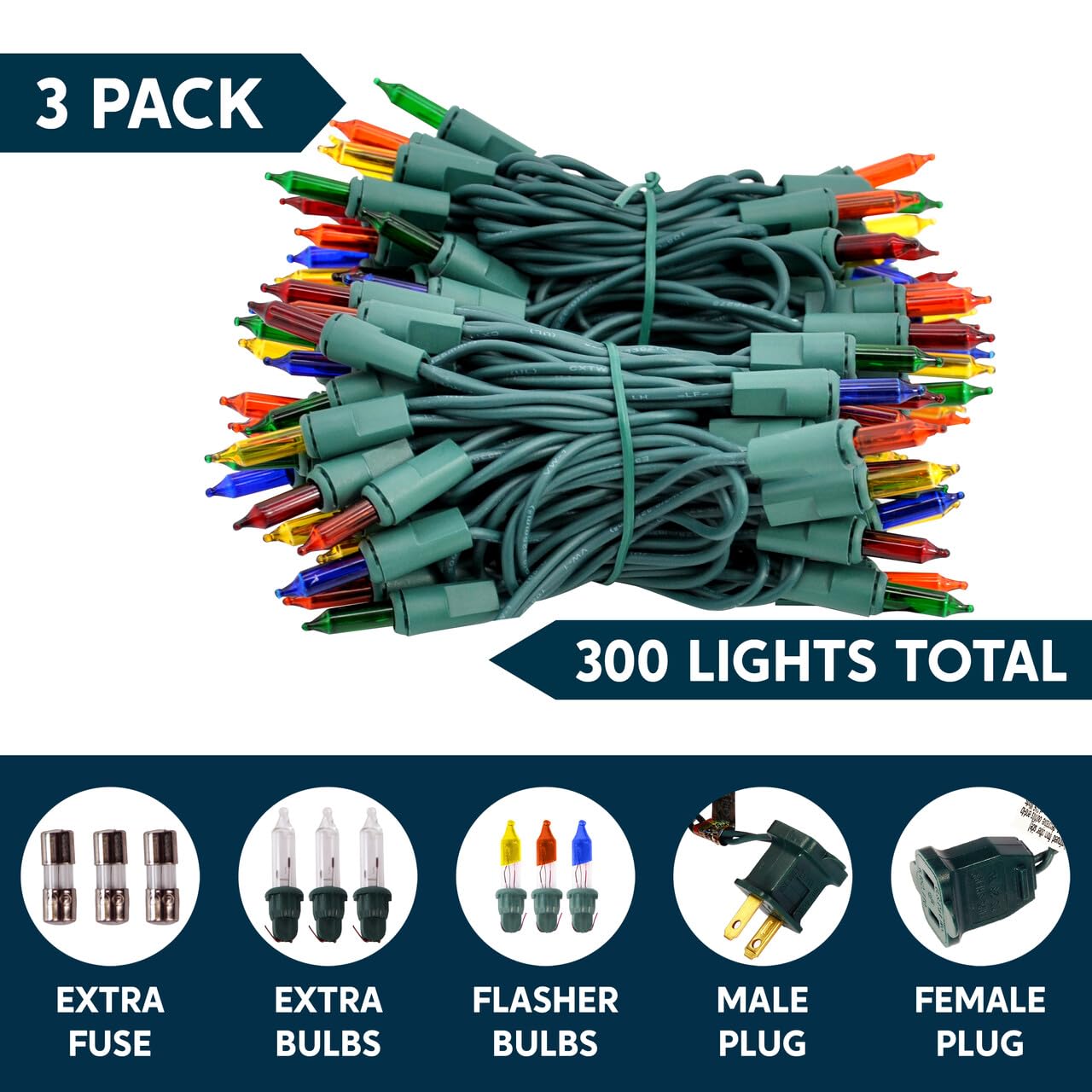 Foto 2 | Luces Navideñas Joiedomi 300 (2x150), Multicolores - Venta Internacional.