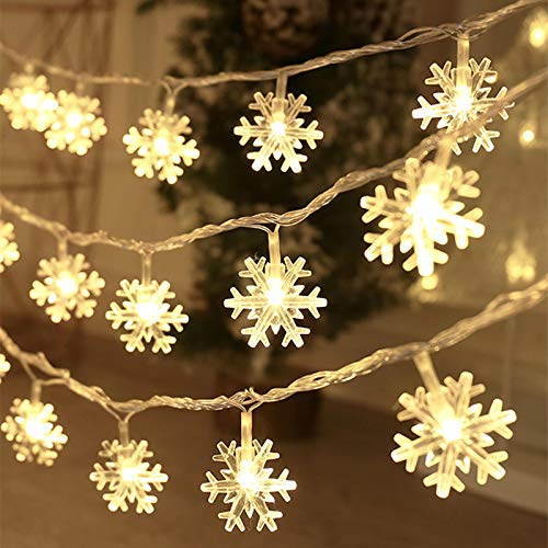 Foto 2 pulgar | Luces Navideñas Cesof De 20 Pies Y 40 Led En Forma De Copo De Nieve, Color Blanco Cálido - Venta Internacional.