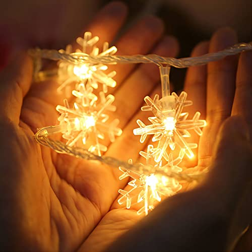 Foto 3 pulgar | Luces Navideñas Cesof De 20 Pies Y 40 Led En Forma De Copo De Nieve, Color Blanco Cálido - Venta Internacional.