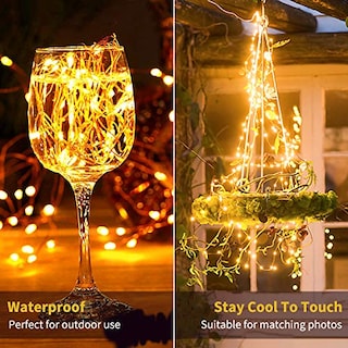 Foto 2 | Cadena De Luces Minetom, 40 Pies, 120 Led, Cable De Cobre Blanco Cálido - Venta Internacional.
