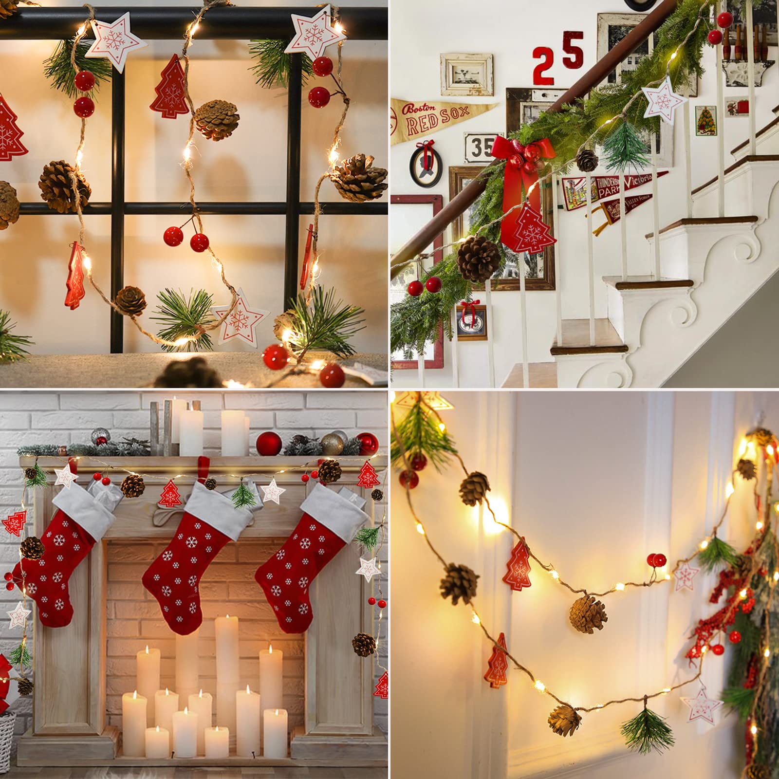 Foto 4 pulgar | Luces Decorativas Con Guirnaldas Navideñas Recutms, 2 Unidades, 2 M, 20 Led - Venta Internacional.