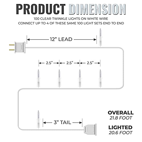 Foto 2 | Christmas Twinkle Lights 612 Vermont 100, Transparente, 6 M - Venta Internacional.