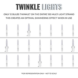 Foto 3 | Christmas Twinkle Lights 612 Vermont 100, Transparente, 6 M - Venta Internacional.