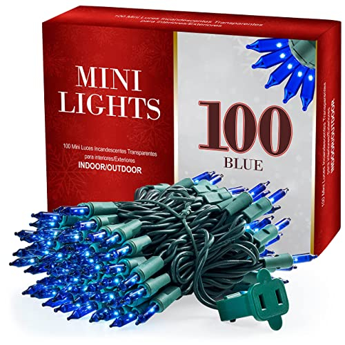 Foto 2 pulgar | Juego De 100 Luces Navideñas Azules Incandescentes De 22,8 Pies - Venta Internacional.