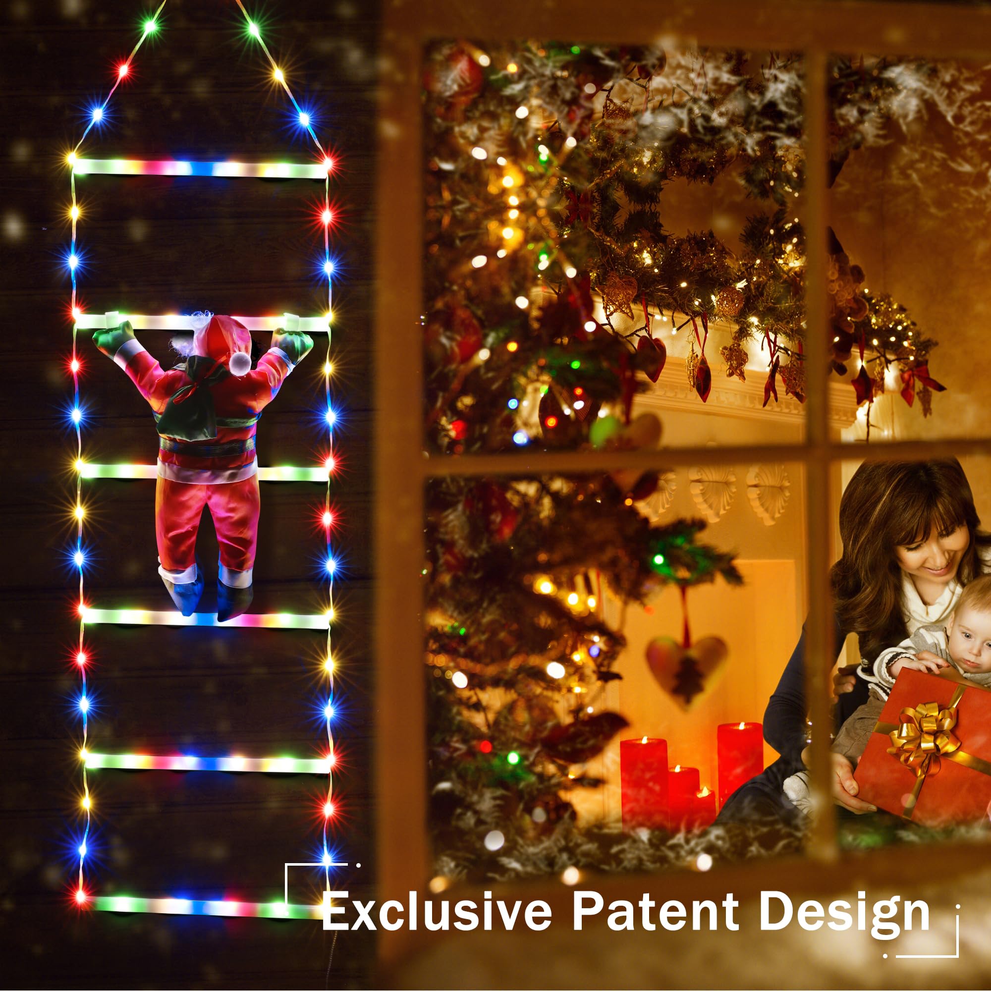 Foto 4 pulgar | Luces De Escalera Decorativas Navideñas Toodour Led Con Papá Noel - Venta Internacional.