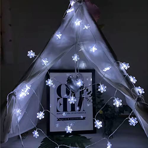 Foto 4 | Luces Navideñas Cesof De 20 Pies Y 40 Led Con Forma De Copo De Nieve, Funcionan Con Pilas - Venta Internacional.