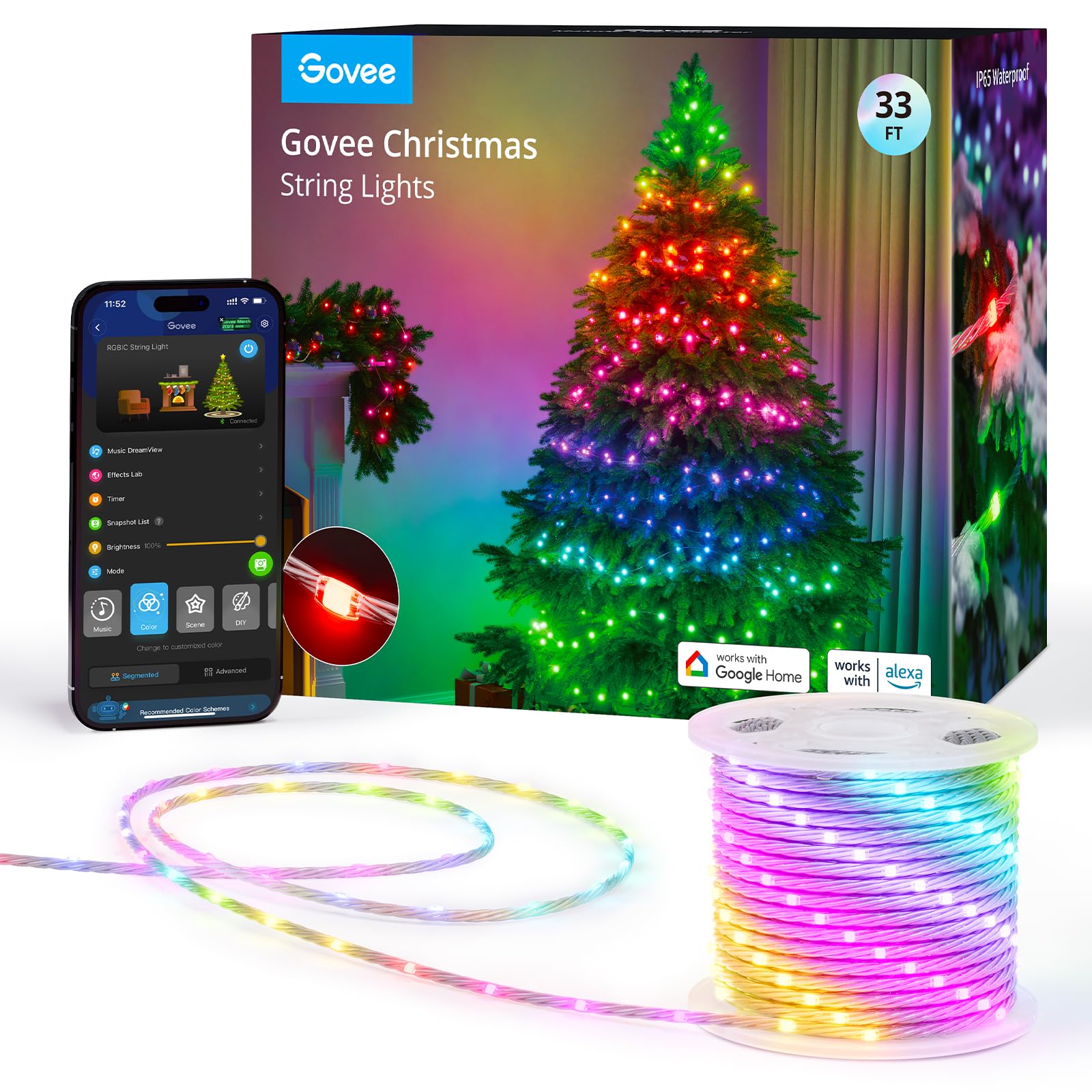 Foto 2 pulgar | Luces Navideñas Govee Smart Rgbic De 10 M, Más De 125 Modos De Escena - Venta Internacional.