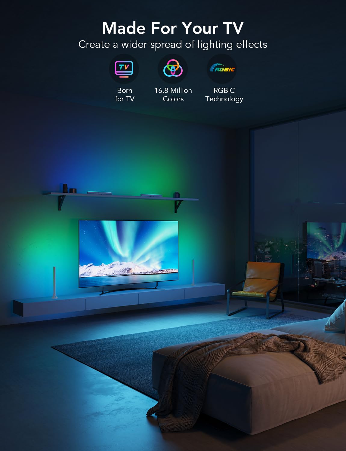 Foto 3 pulgar | Barras De Luz Govee Rgbic Con Retroiluminación Para Tv, 15 Cm, Wifi Para 45-70 Pulgadas - Venta Internacional.