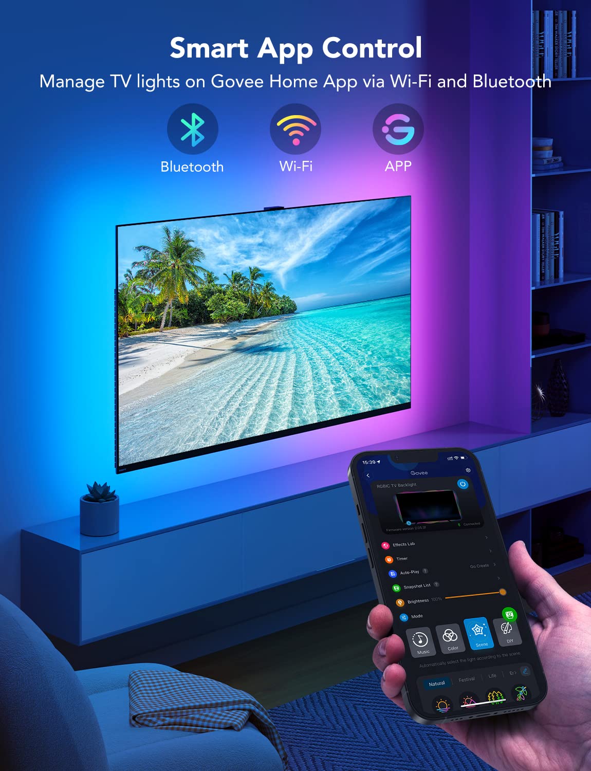 Foto 5 pulgar | Tv Con Retroiluminación Led Govee Rgbic Para 70 A 80 Pulgadas Con Bluetooth - Venta Internacional.