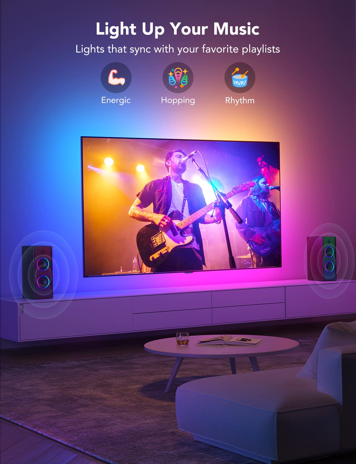 Foto 7 pulgar | Tv Con Retroiluminación Led Govee Rgbic Para 70 A 80 Pulgadas Con Bluetooth - Venta Internacional.