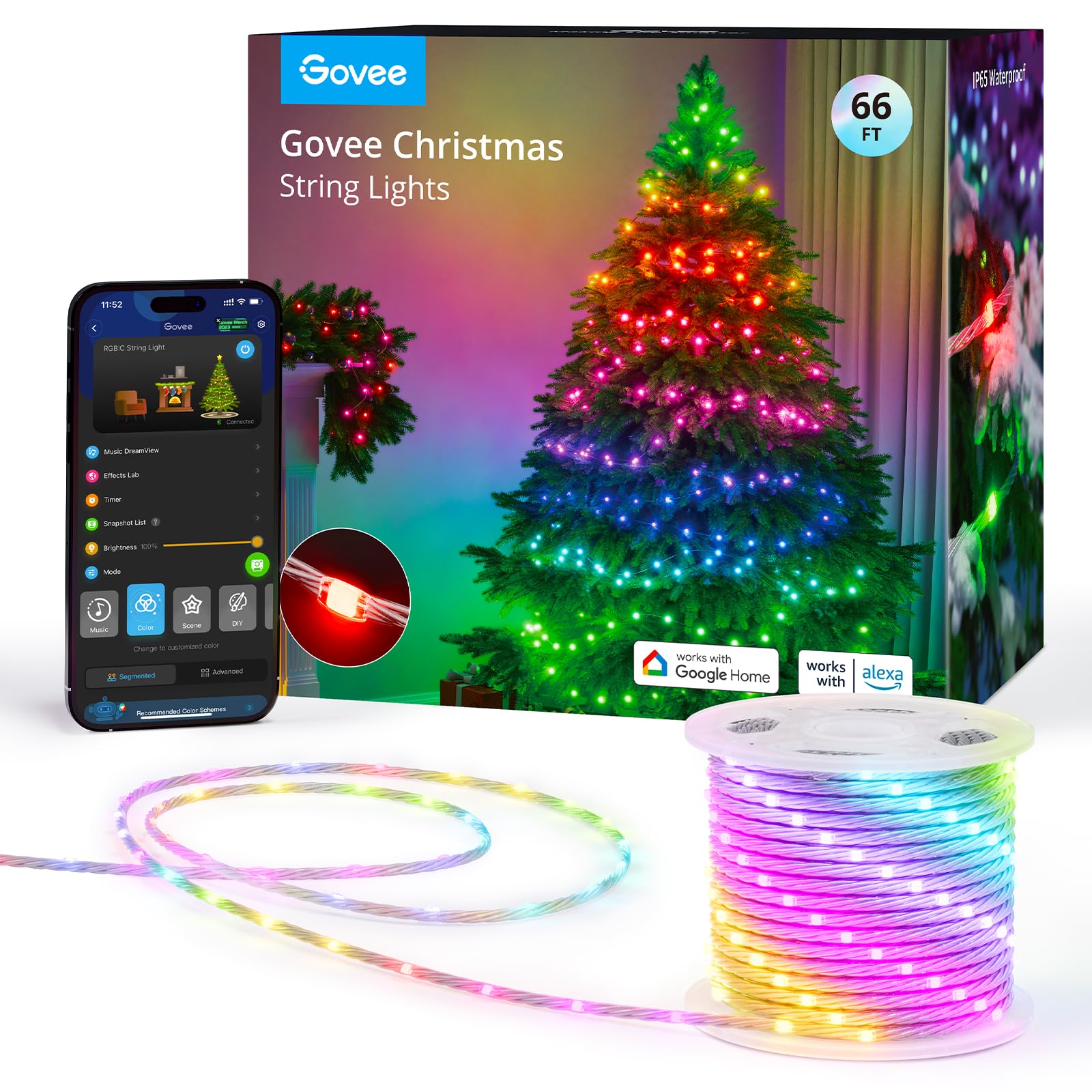 Foto 2 pulgar | Luces Navideñas Govee Smart Rgbic De 20 M Con Más De 99 Modos De Escena - Venta Internacional.