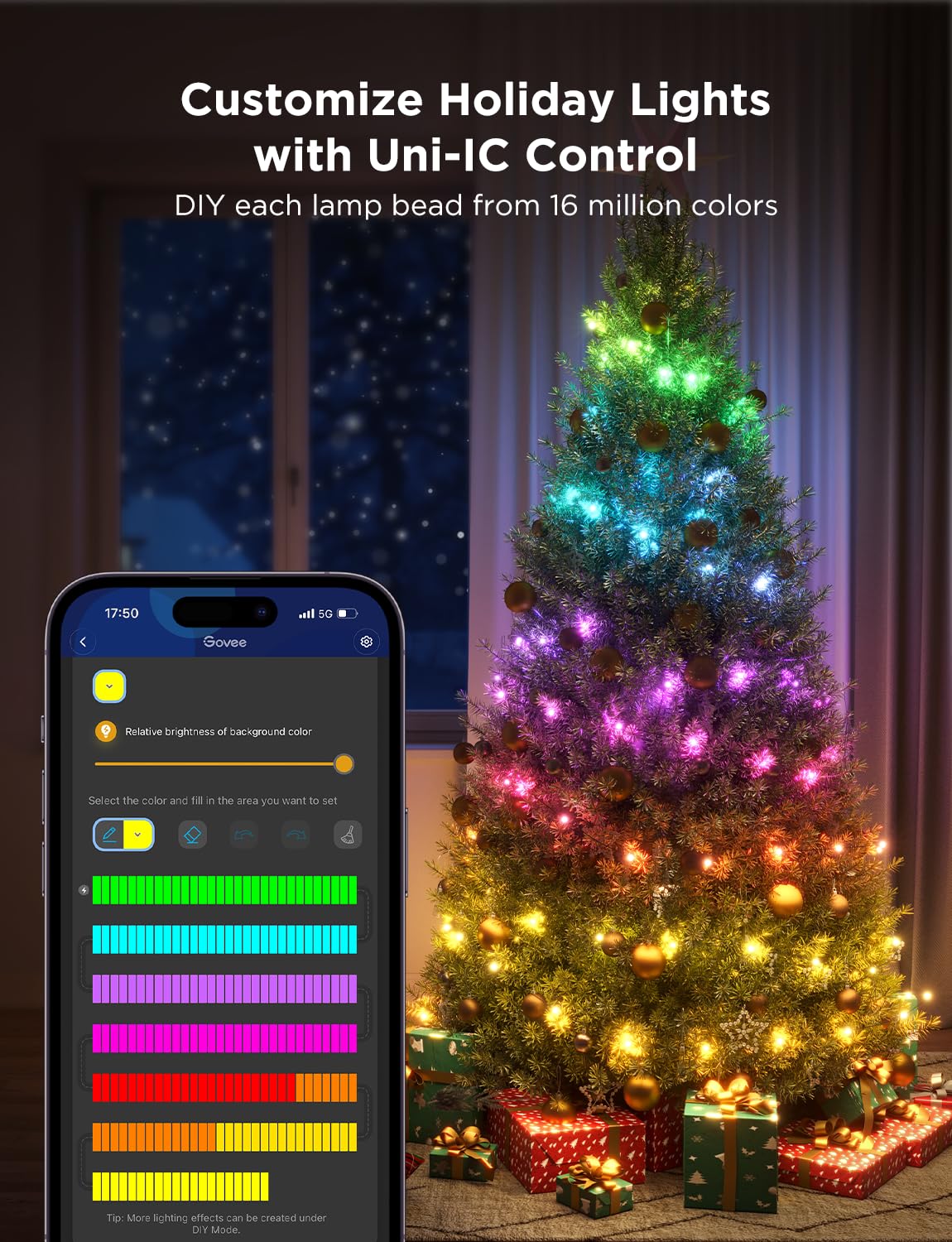 Foto 3 pulgar | Luces Navideñas Govee Smart Rgbic De 20 M Con Más De 99 Modos De Escena - Venta Internacional.