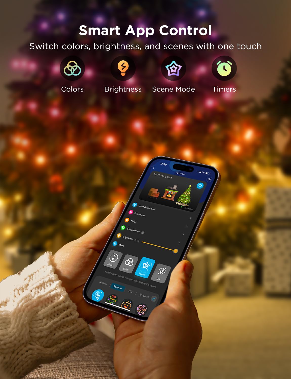 Foto 8 pulgar | Luces Navideñas Govee Smart Rgbic De 20 M Con Más De 99 Modos De Escena - Venta Internacional.