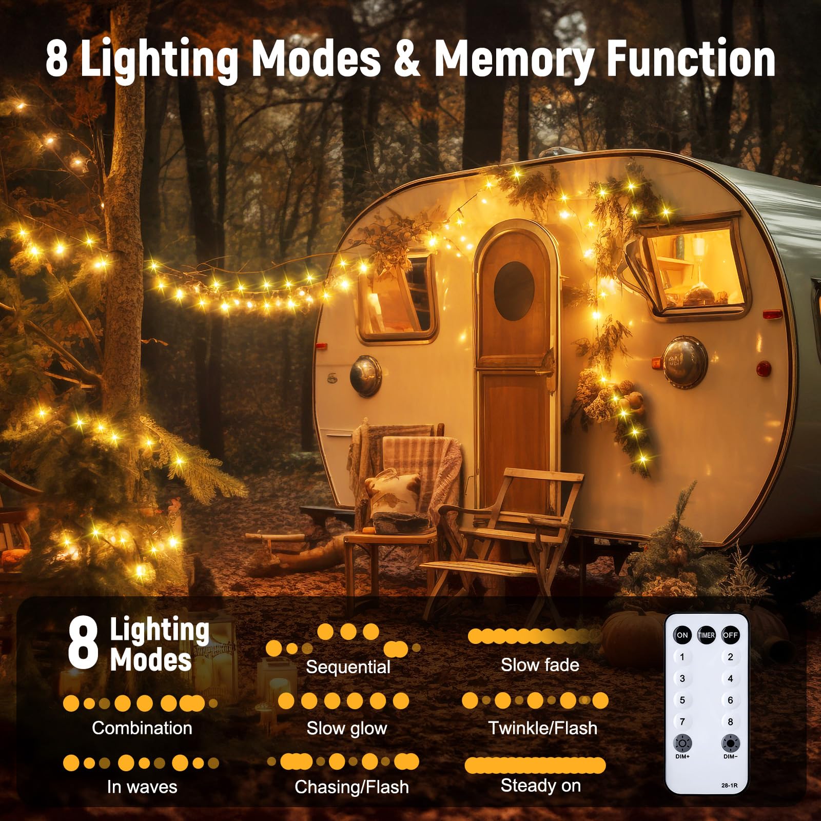 Foto 3 pulgar | Cadena De Luces Minetom, 100 Led, 12 M, Alimentadas Por Usb Con Mando A Distancia, Color Blanco Cálido - Venta Int