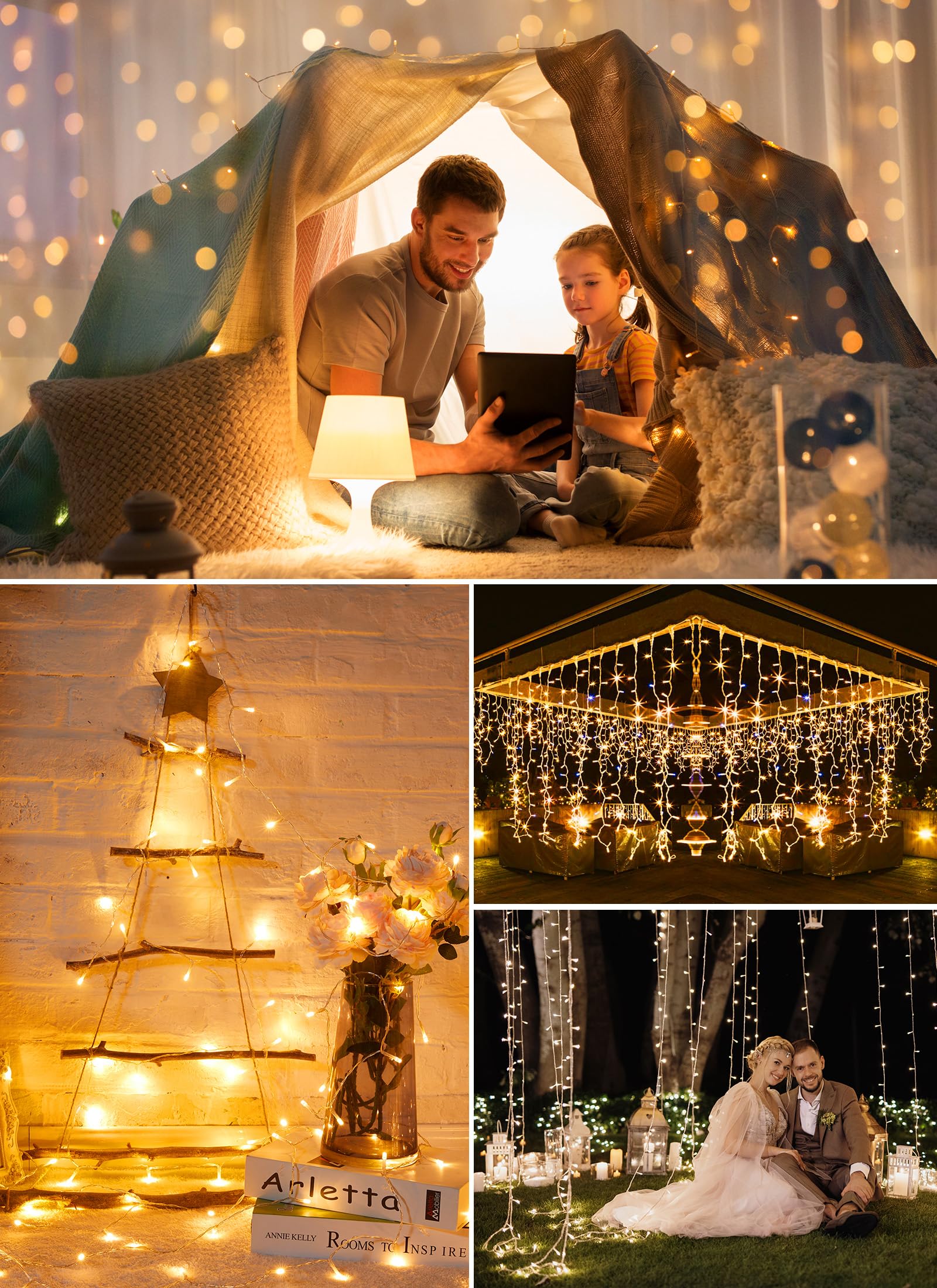 Foto 7 | Cadena De Luces Minetom, 100 Led, 12 M, Alimentadas Por Usb Con Mando A Distancia, Color Blanco Cálido - Venta Int
