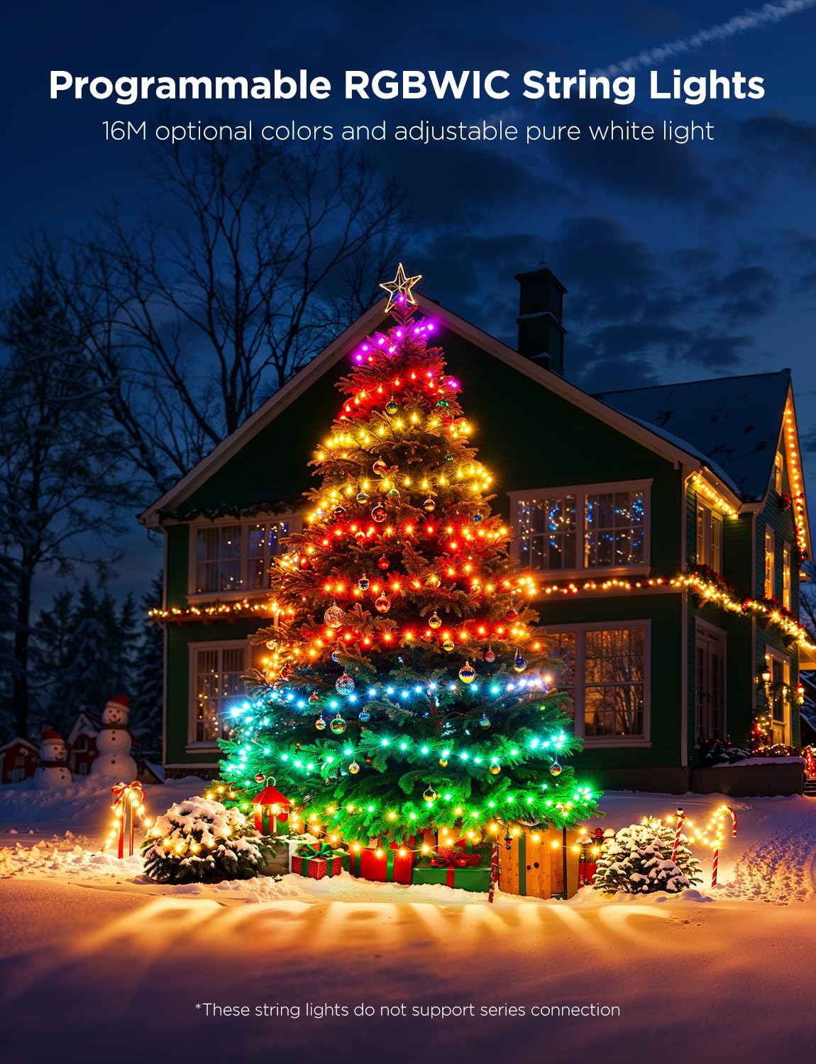 Foto 3 pulgar | Luces Navideñas Govee Rgbwic de 99 Pies y 300 Led con Mapeo de Formas - Venta Internacional