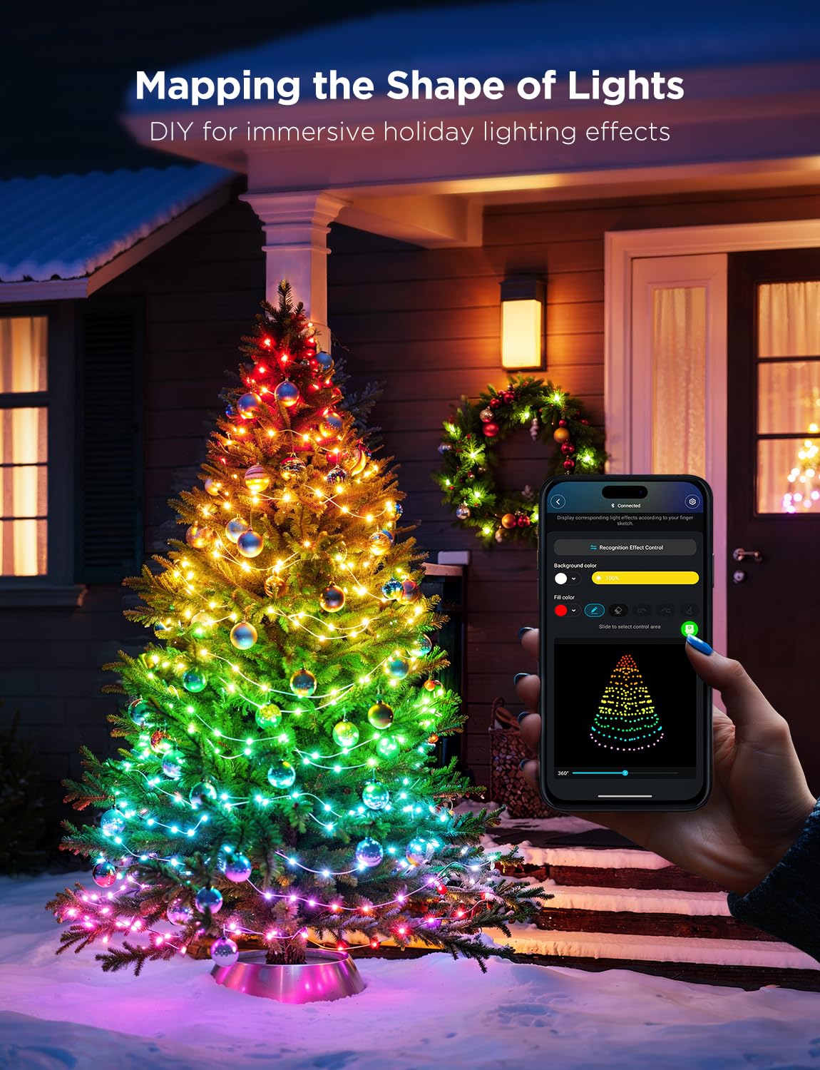 Foto 6 pulgar | Luces Navideñas Govee Rgbwic de 99 Pies y 300 Led con Mapeo de Formas - Venta Internacional