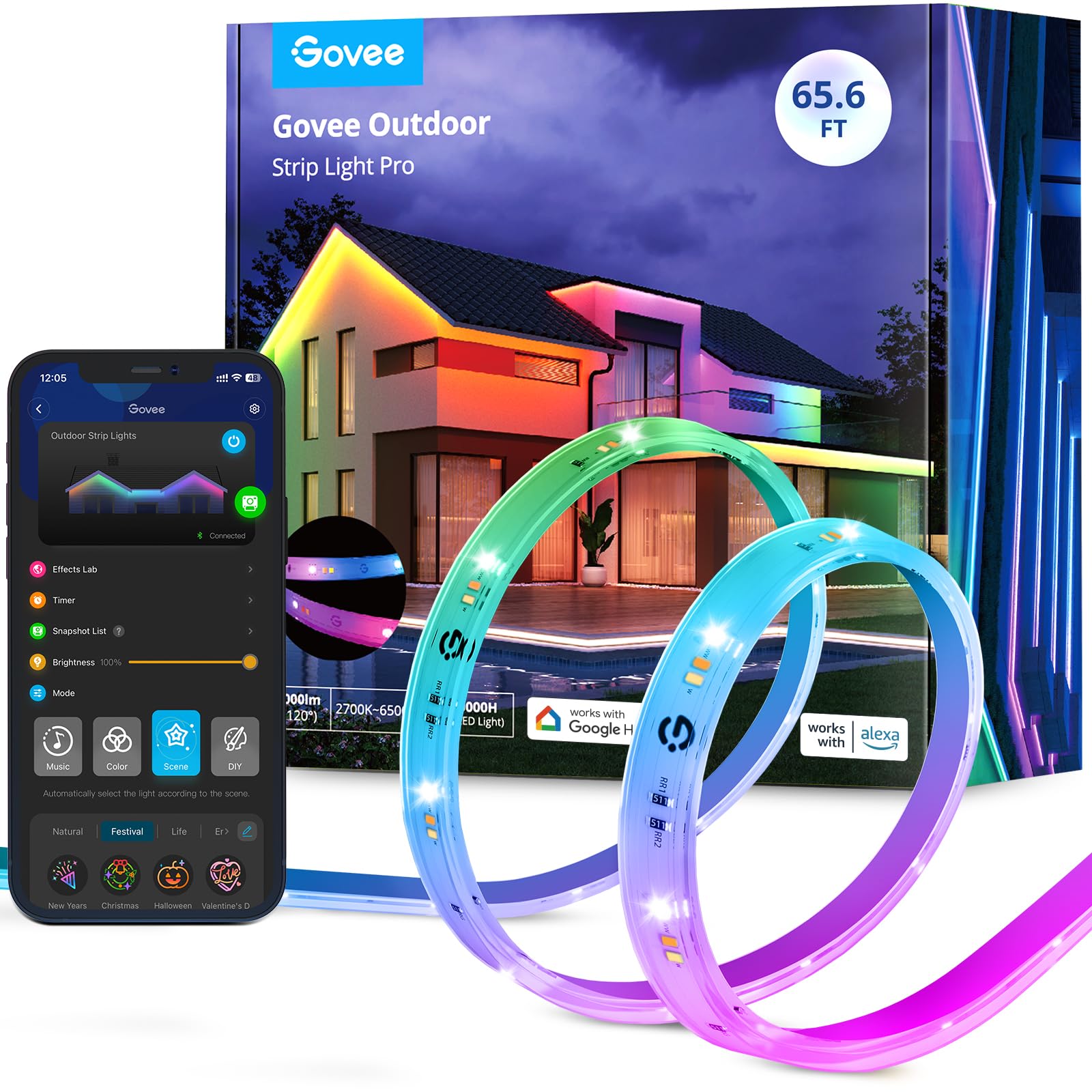 Foto 2 pulgar | Tira de Luces Led para Exteriores Govee Rgbic 20 M- Venta Internacional