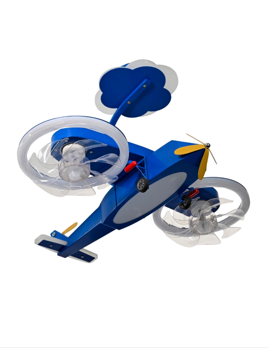 Foto 1 | Lampara Infantil Helicóptero con Ventilador