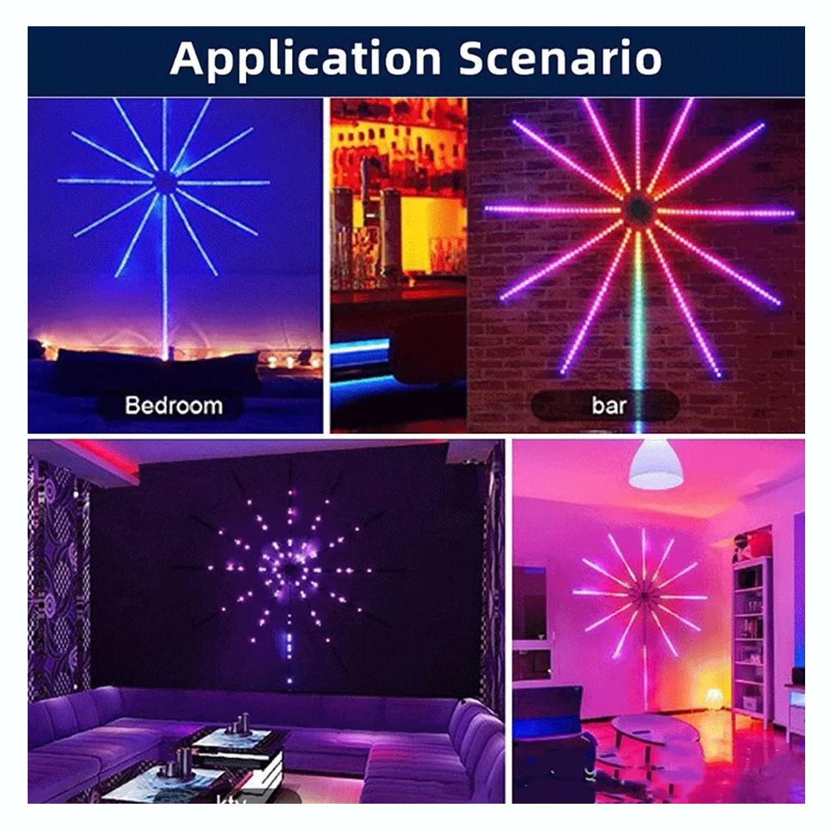 Foto 5 pulgar | Luces de Fuegos Artificiales Inteligentes para Interiores con Control Remoto Y Control de Aplicación