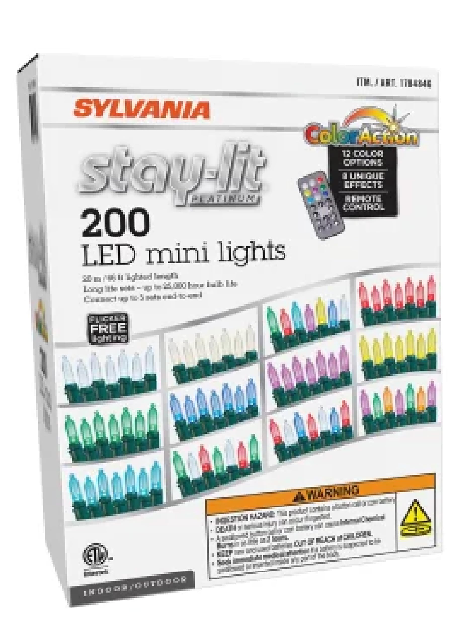 Luces Navideñas Sylvania Stay Lit Platinum 200 Luces - Venta Internacional.