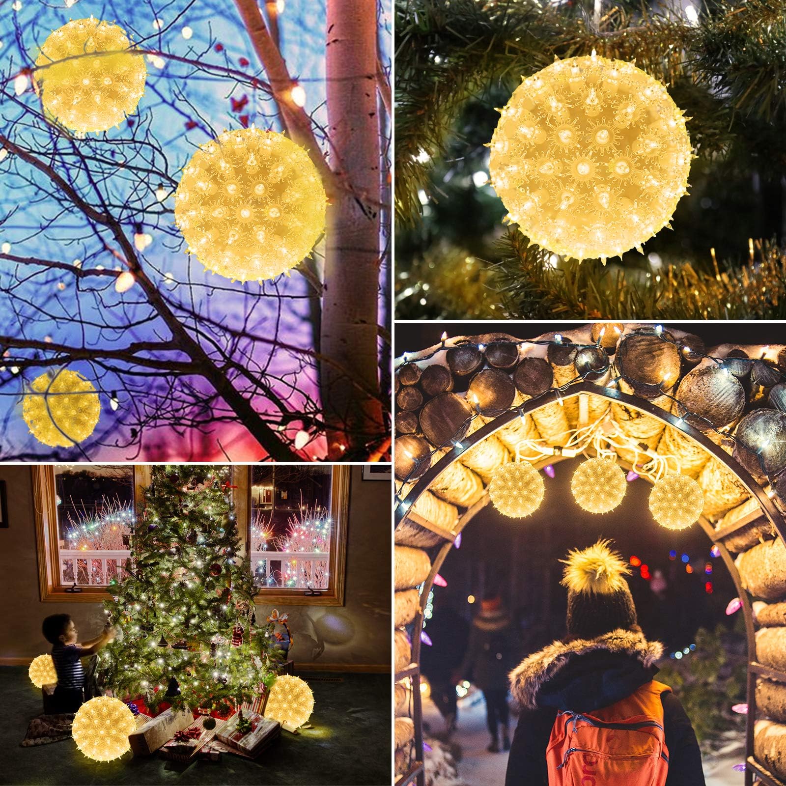 Foto 3 pulgar | Luces de Esfera Navideñas Brightown para Exteriores 6 cm 2 Piezas - Venta Internacional