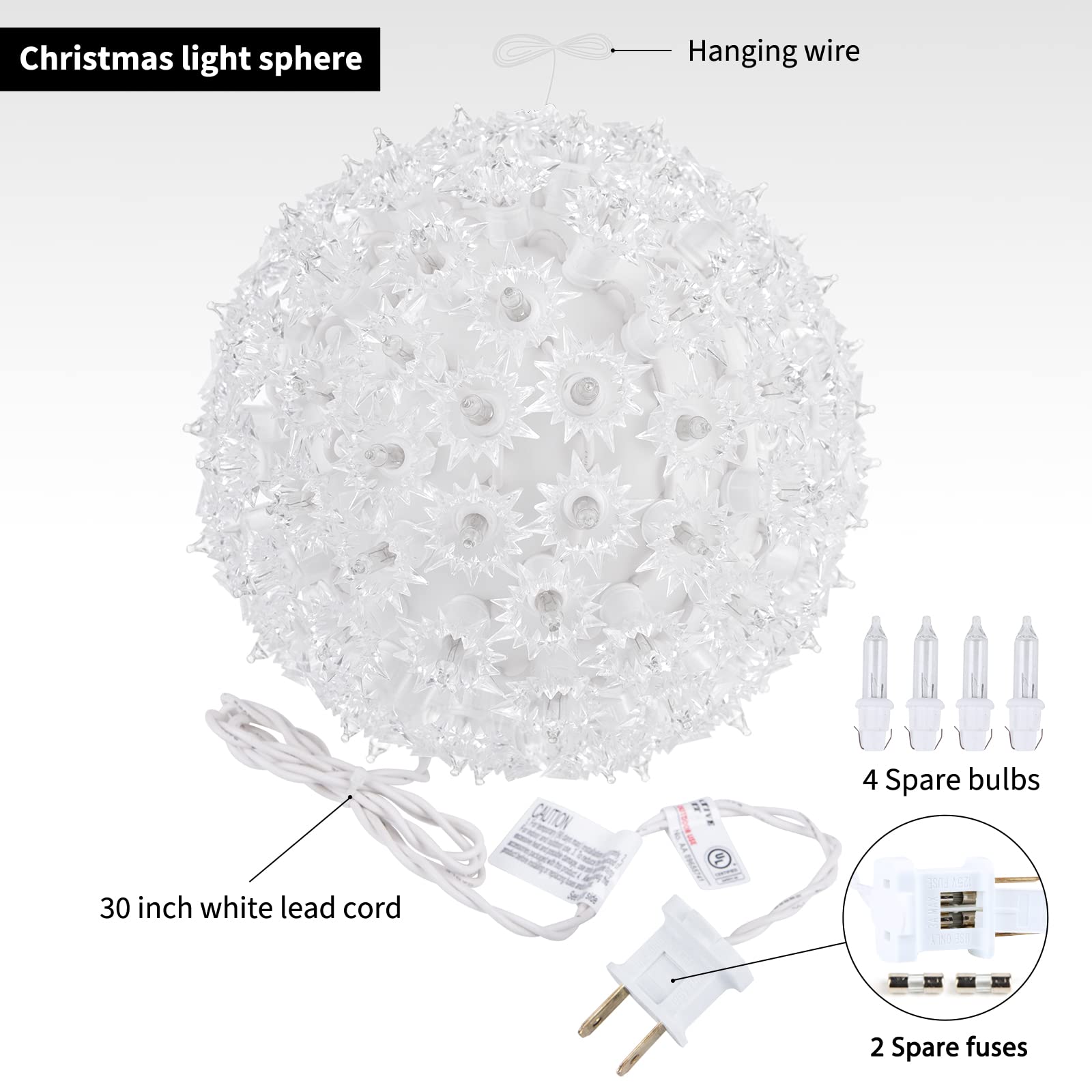 Foto 6 pulgar | Luces de Esfera Navideñas Brightown para Exteriores 6 cm 2 Piezas - Venta Internacional