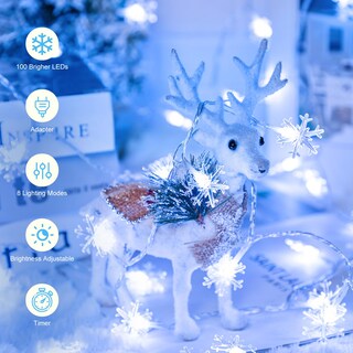 Foto 4 | Luces Navideñas Brightown 100 Led Copos de Nieve 8 Modos Paquete de 2 - Venta Internacional