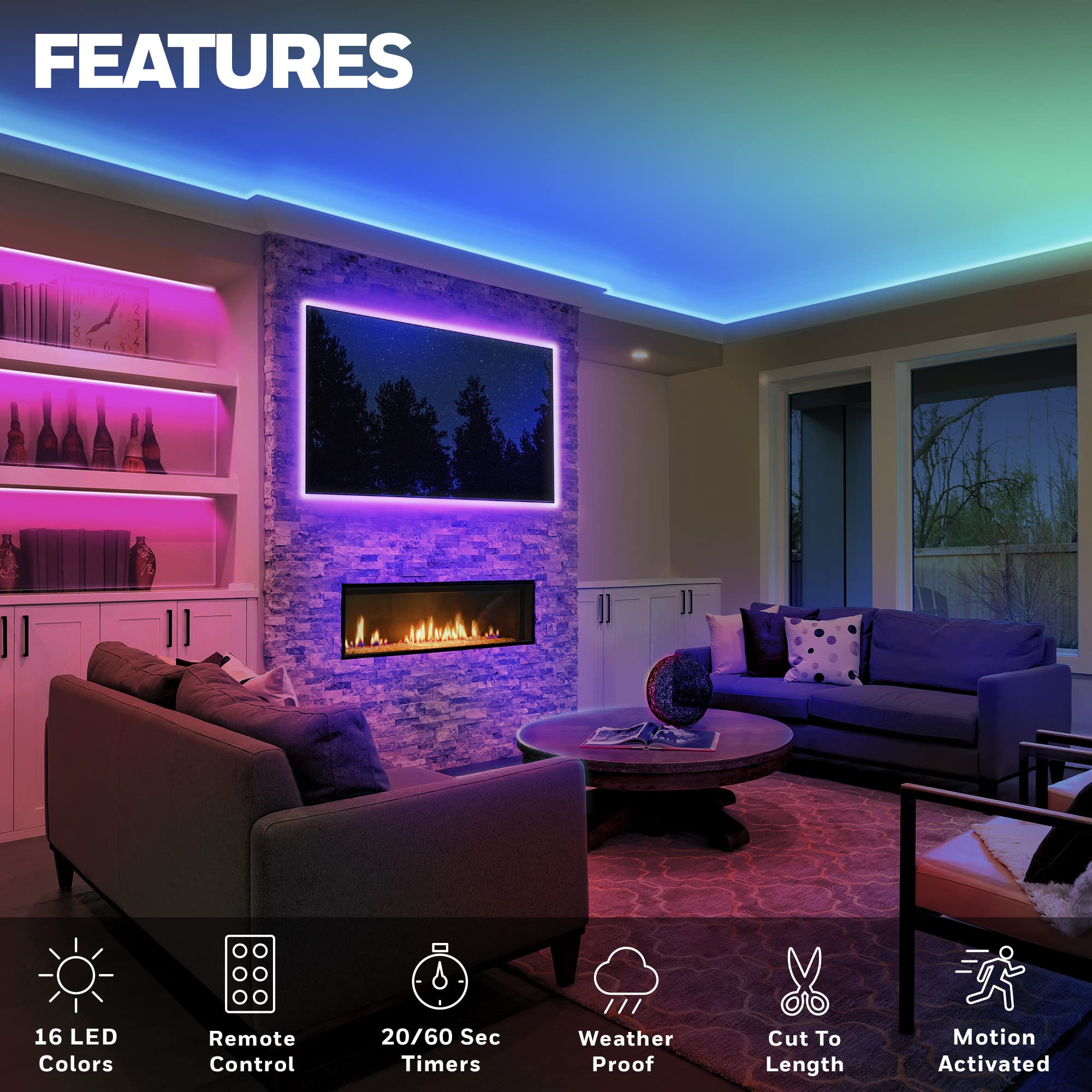 Foto 3 pulgar | Tira De Luces Led Honeywell De 5 M Que Cambian De Color Rgb Con Control Remoto - Venta Internacional.