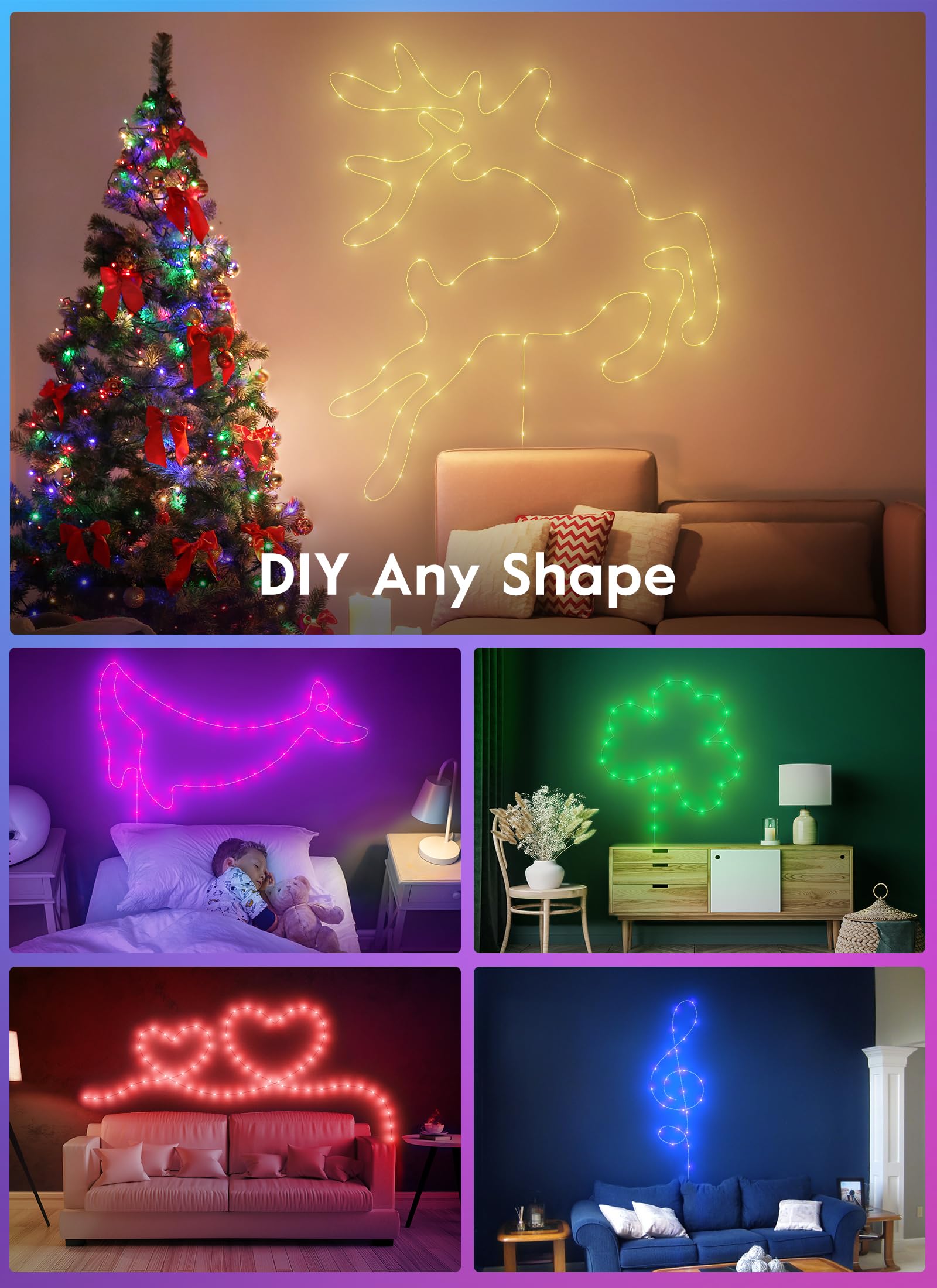 Foto 7 pulgar | Fairy Lights Minetom Que Cambia De Color, 66 Pies, 200 Led Con Control Remoto - Venta Internacional.