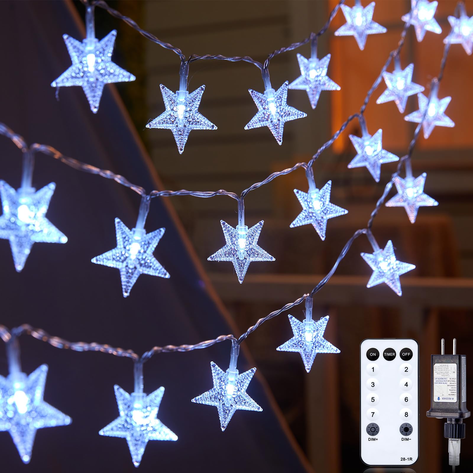 Foto 2 pulgar | Cadena de Luces Minetom de 33 Pies y 100 Led con Control Remoto y Temporizador - Venta Internacional