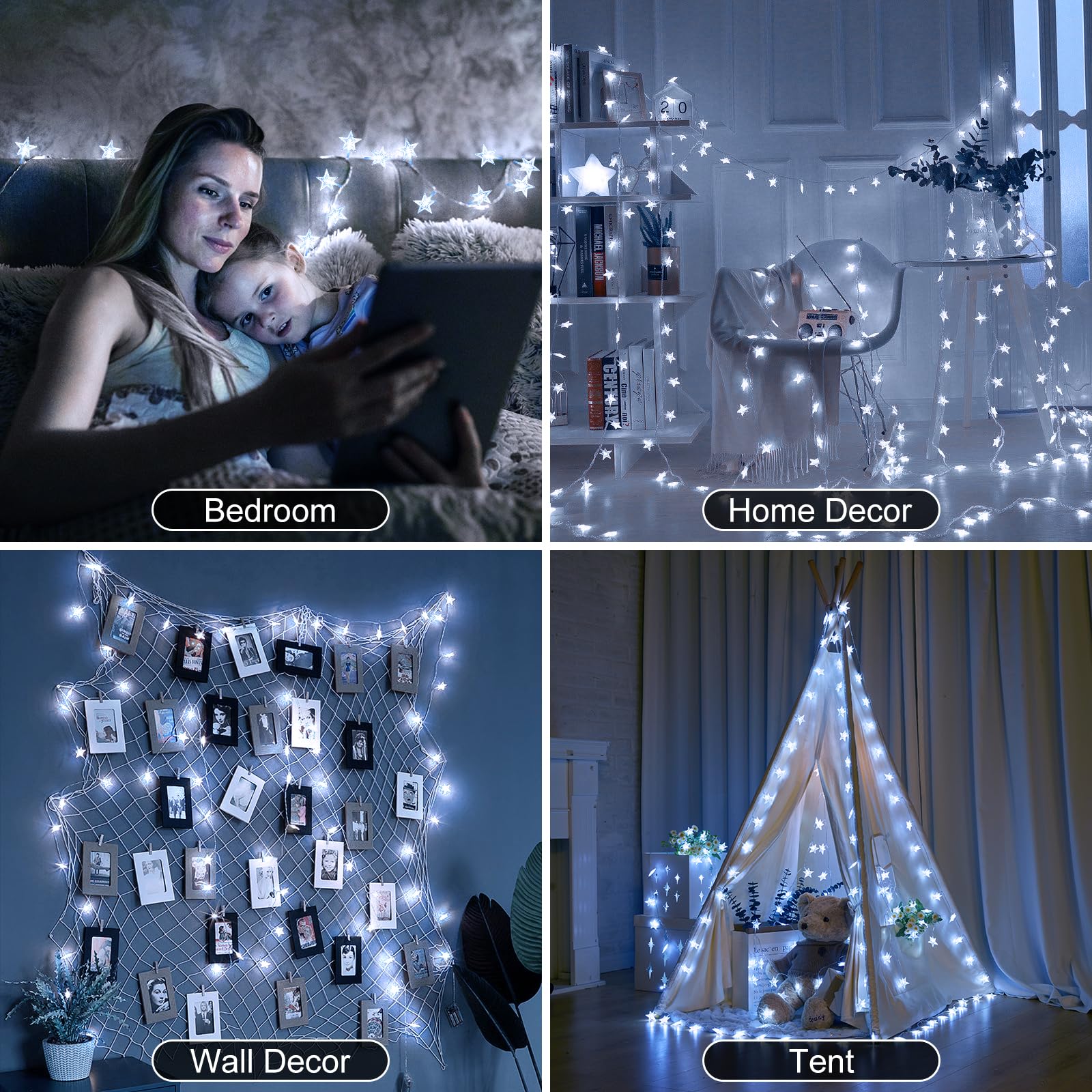 Foto 6 pulgar | Cadena de Luces Minetom de 33 Pies y 100 Led con Control Remoto y Temporizador - Venta Internacional