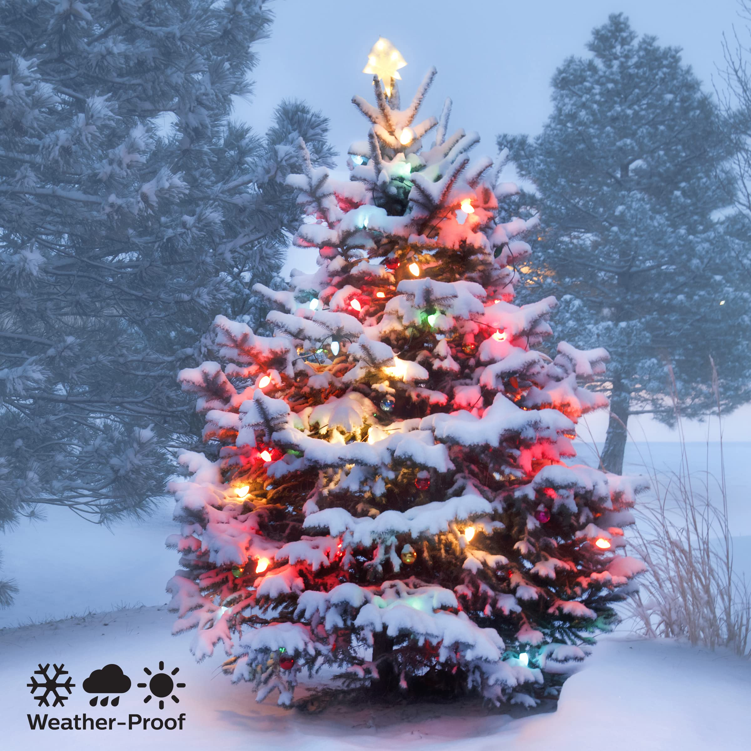 Foto 5 pulgar | Luces Navideñas Philips 50 Led Blanco Cálido C9 Facetadas - Venta Internacional