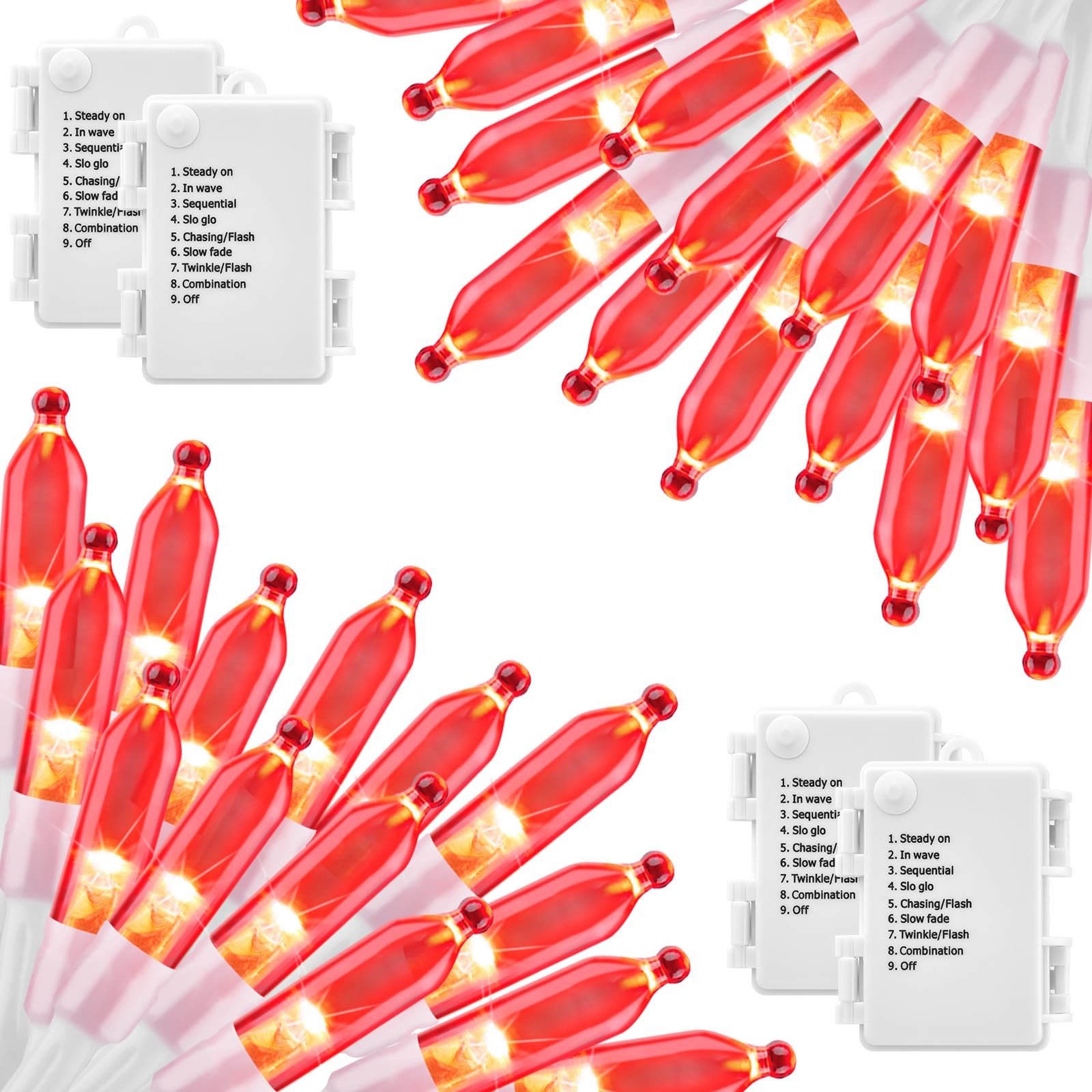 Foto 2 pulgar | Cadena De Luces Brightown, Color Rojo, 20 Led, 2,4 M, Funciona Con Pilas, Paquete De 4 - Venta Internacional.
