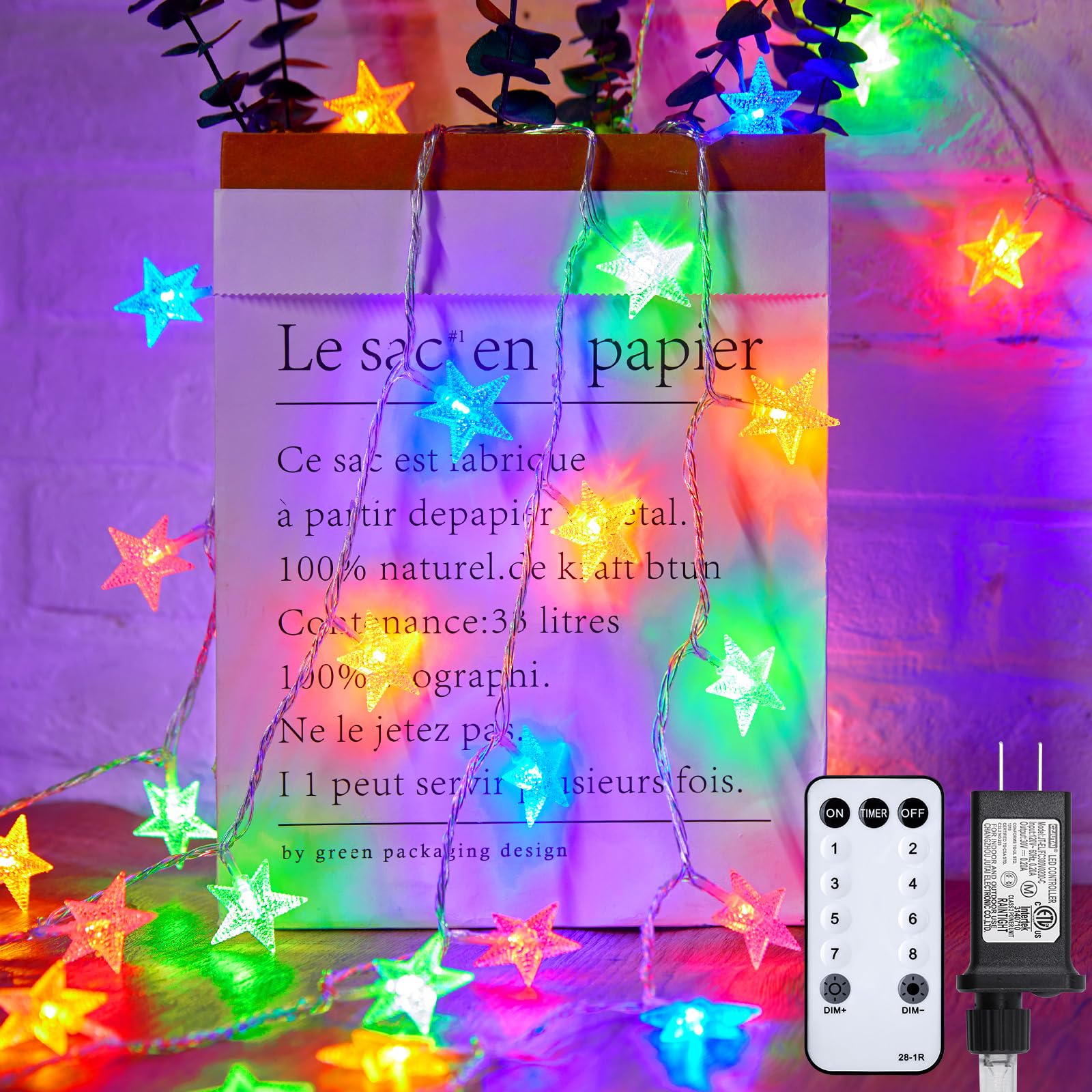 Foto 1 | Cadena De Luces Minetom De 66 Pies Y 200 Led Con Mando A Distancia A Prueba De Agua - Venta Internacional.