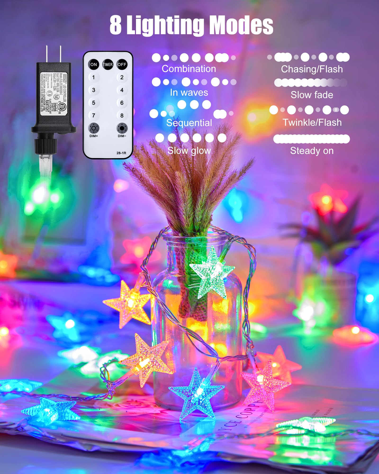 Foto 4 pulgar | Cadena De Luces Minetom De 66 Pies Y 200 Led Con Mando A Distancia A Prueba De Agua - Venta Internacional.