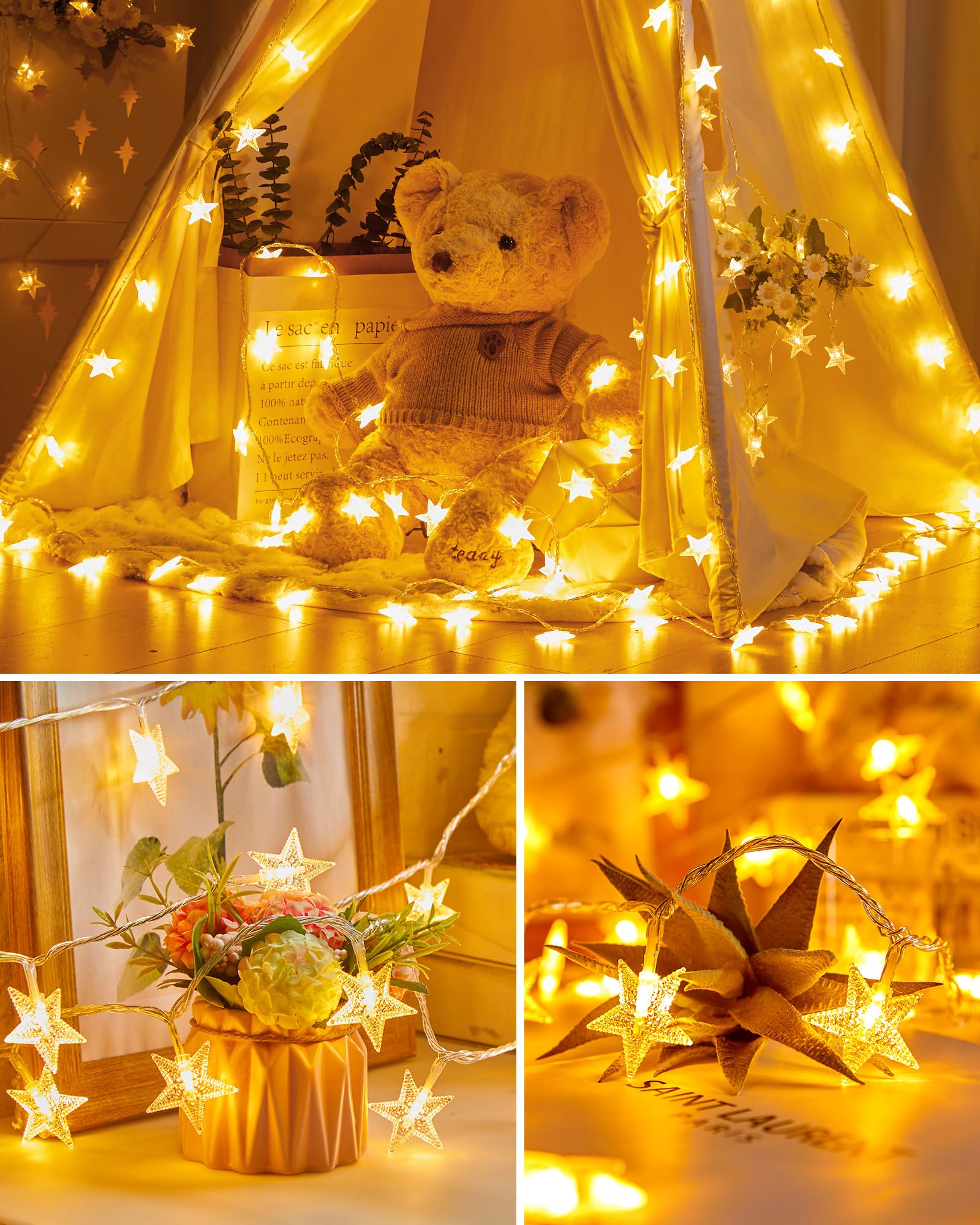 Foto 4 | Cadena De Luces Minetom Star 200 Led, Enchufe De 20 M Con Mando A Distancia - Venta Internacional.